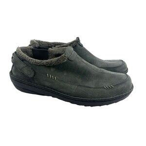 Teva Kiru Beluga SlipOn Gray Nubuck Faux Fur Lined Loafer Leather 4059 Women 8.5